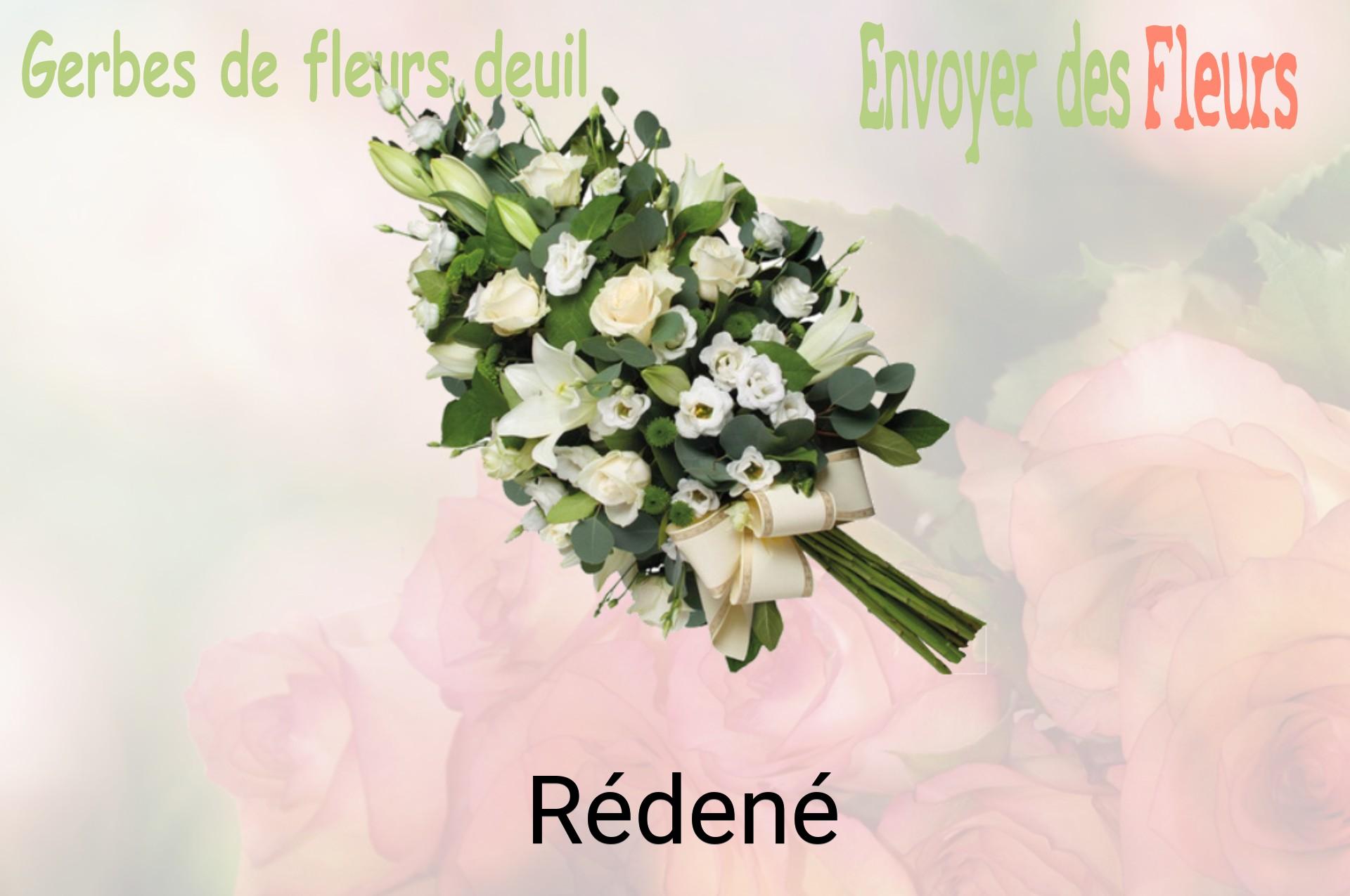 Gerbe de fleurs de deuil livrée à Rédené